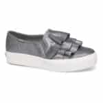 TRIPLE RUFFLE GLITTER SUEDE SUEDE GLITTER ΓΚΡΙ